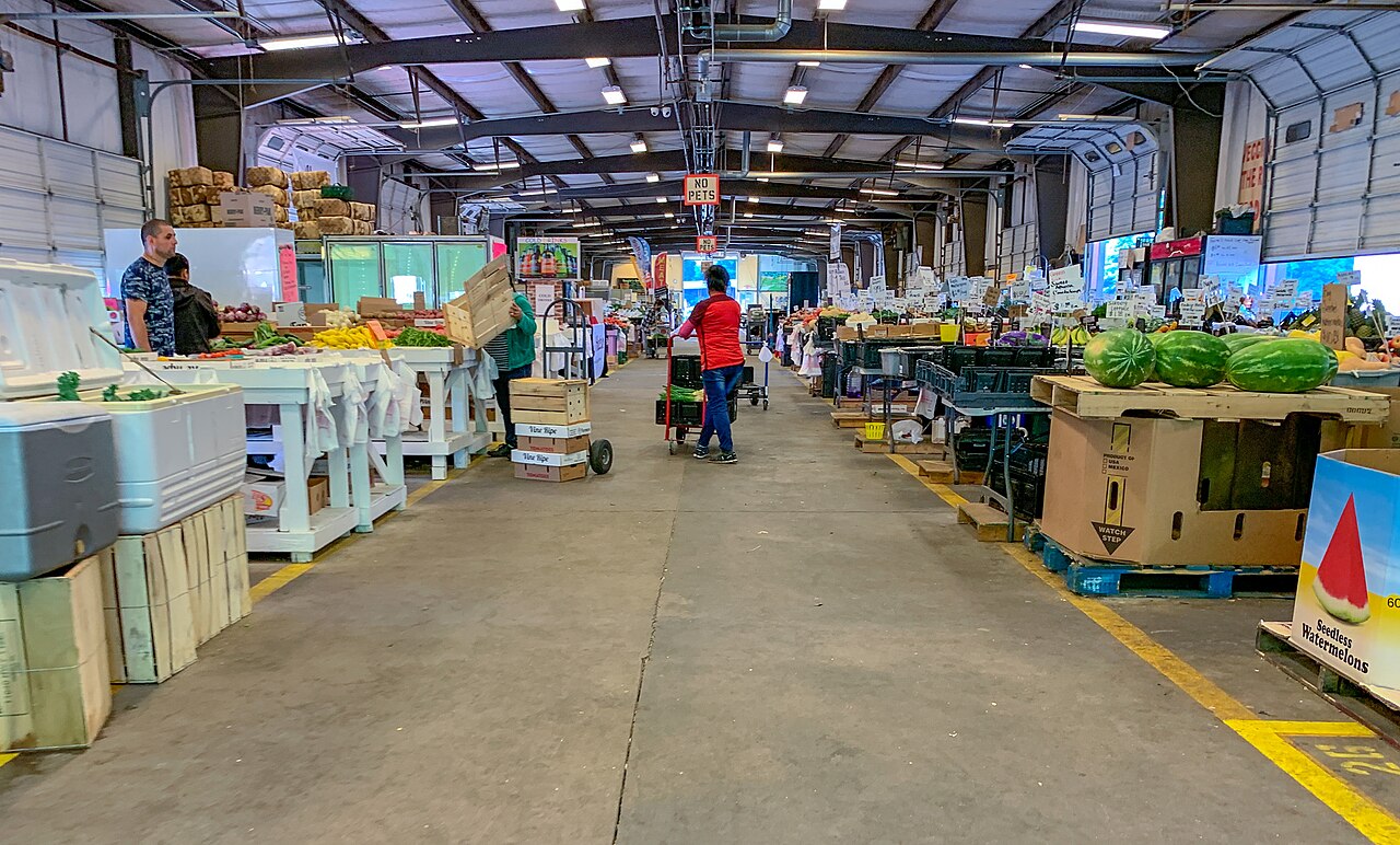 Stalls at the Charlotte Regional Farmers Market